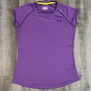 💞 Women’s Small Purple Under Armour Heat Gear Semi-Fitted Active Tee